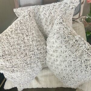 Chic White, Cream Gray Throw Pillows (Set of 3)